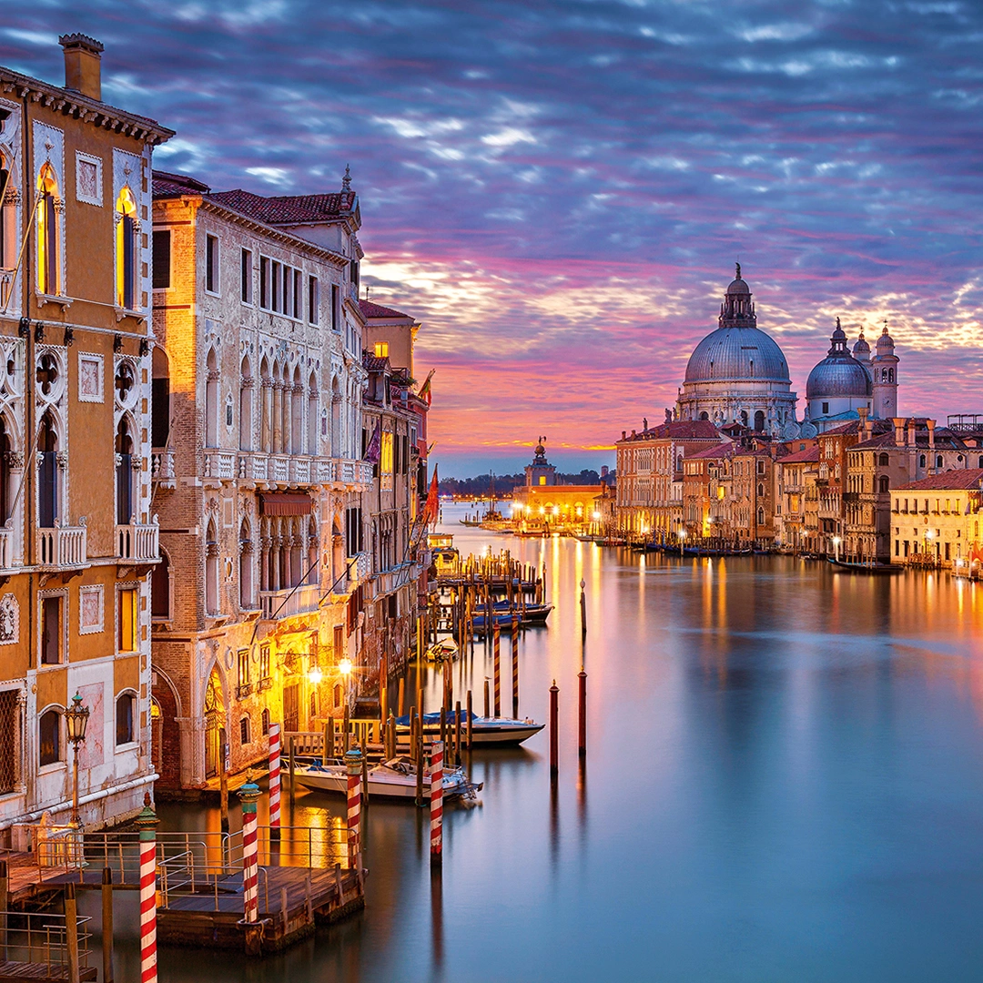 Image of Venice canale with boats floating on water big picture