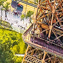 closeup picture of some of the details in View over Paris Eiffel Tower product