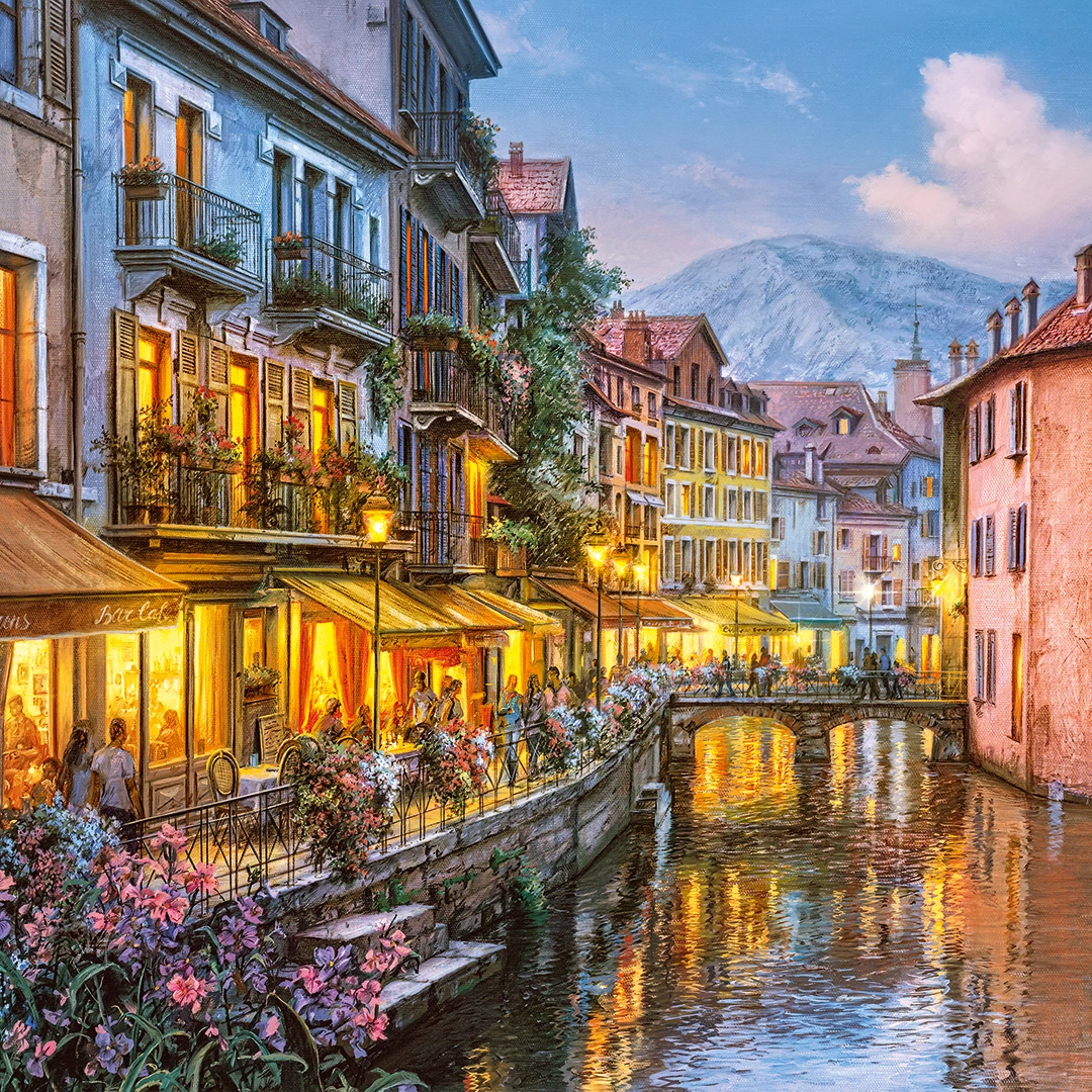Painting of the river view in Annecy big picture