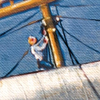 closeup picture of some of the details in Sailing the WR Grace product