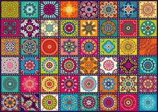 Image of an Ornamental Squares filled with mandalas