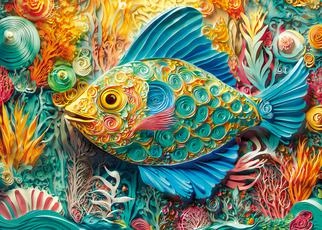 An image of a papercut fish