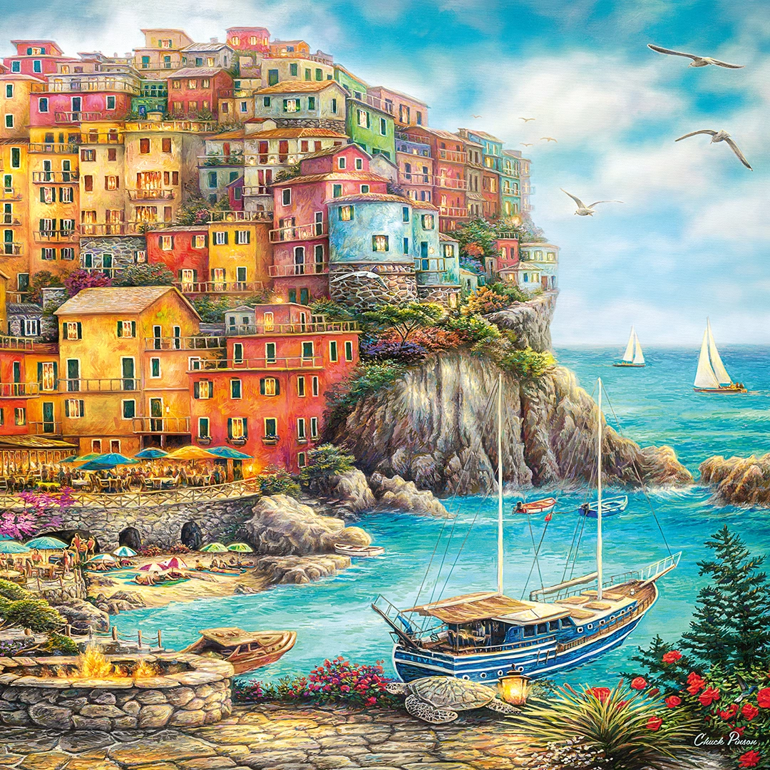 A view across lagoon on seaside village in Italy big picture
